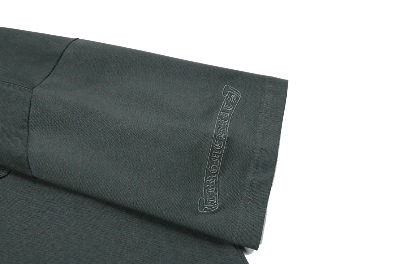 P150 Chrome Hearts Chrome Hearts Embroidered Short Sleeve Size: SMLXL Color: Apricot Gray
